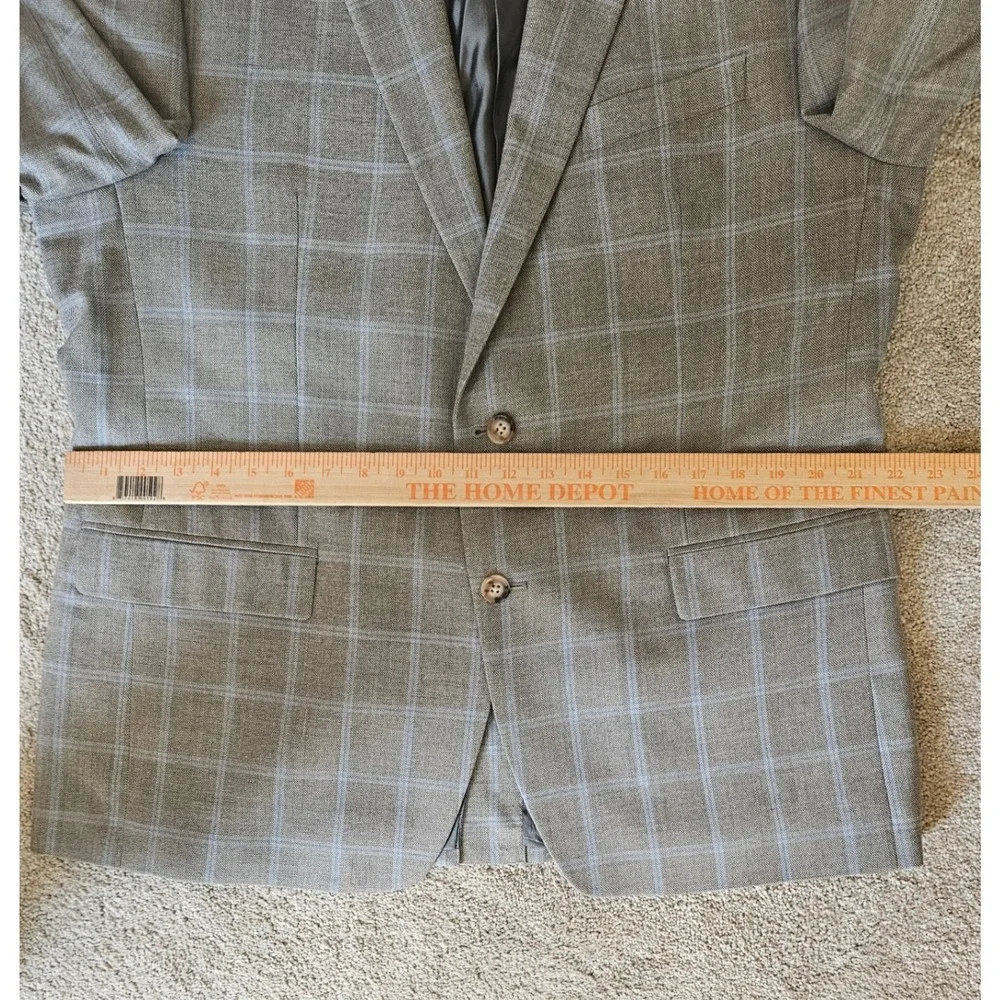 Ralph Lauren Blazer Mens 44R Silk Wool Windowpane Plaid Old Money Preppy Classic